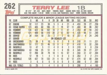 1992 Topps - Gold #262 Terry Lee Back