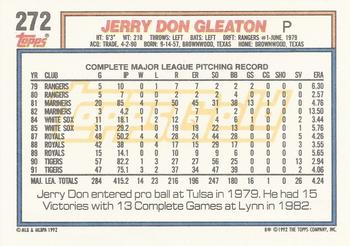 1992 Topps - Gold #272 Jerry Don Gleaton Back