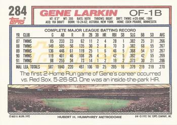 1992 Topps - Gold #284 Gene Larkin Back