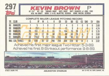 1992 Topps - Gold #297 Kevin Brown Back