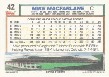 1992 Topps - Gold #42 Mike Macfarlane Back