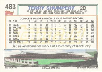 1992 Topps - Gold #483 Terry Shumpert Back