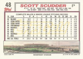 1992 Topps - Gold #48 Scott Scudder Back