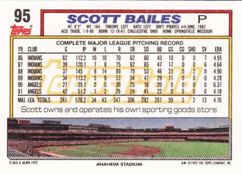 1992 Topps - Gold #95 Scott Bailes Back