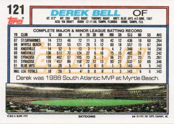 1992 Topps - Gold #121 Derek Bell Back