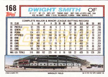 1992 Topps - Gold #168 Dwight Smith Back