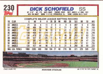 1992 Topps - Gold #230 Dick Schofield Back