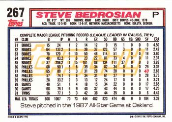 1992 Topps - Gold #267 Steve Bedrosian Back
