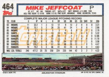 1992 Topps - Gold #464 Mike Jeffcoat Back