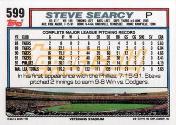 1992 Topps - Gold #599 Steve Searcy Back