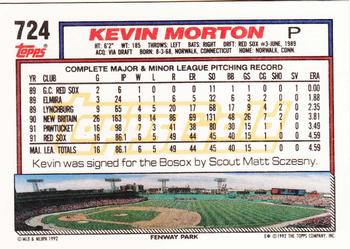 1992 Topps - Gold #724 Kevin Morton Back