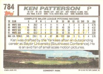 1992 Topps - Gold #784 Ken Patterson Back