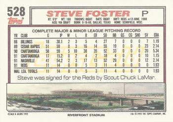 1992 Topps - Gold #528 Steve Foster Back