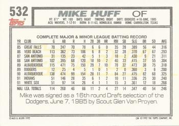 1992 Topps - Gold #532 Mike Huff Back