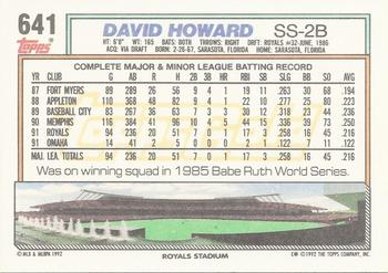 1992 Topps - Gold #641 David Howard Back