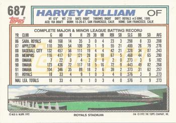 1992 Topps - Gold #687 Harvey Pulliam Back
