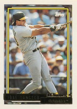 1992 Topps - Gold Winners #100 Jose Canseco Front