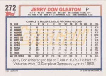 1992 Topps - Gold Winners #272 Jerry Don Gleaton Back