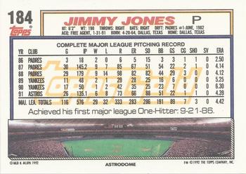 1992 Topps - Gold Winners #184 Jimmy Jones Back
