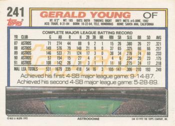 1992 Topps - Gold Winners #241 Gerald Young Back