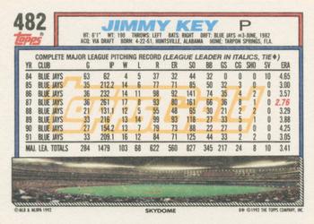 1992 Topps - Gold Winners #482 Jimmy Key Back
