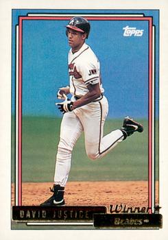 1992 Topps - Gold Winners #80 David Justice Front