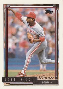 1992 Topps - Gold Winners #220 Jose Rijo Front