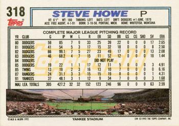1992 Topps - Gold Winners #318 Steve Howe Back