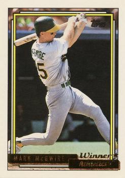 1992 Topps - Gold Winners #450 Mark McGwire Front