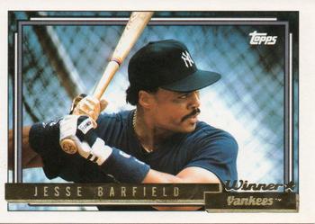 1992 Topps - Gold Winners #650 Jesse Barfield Front
