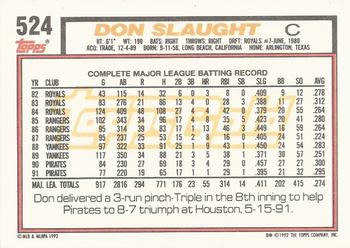 1992 Topps - Gold Winners #524 Don Slaught Back