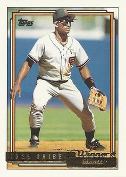 1992 Topps - Gold Winners #538 Jose Uribe Front