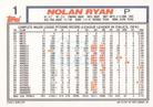 1992 Topps Micro #1 Nolan Ryan Back