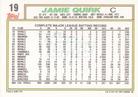 1992 Topps Micro #19 Jamie Quirk Back