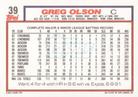 1992 Topps Micro #39 Greg Olson Back