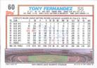 1992 Topps Micro #60 Tony Fernandez Back