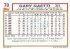1992 Topps Micro #70 Gary Gaetti Back