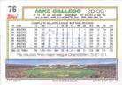 1992 Topps Micro #76 Mike Gallego Back