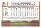 1992 Topps Micro #82 Doug Simons Back