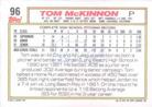 1992 Topps Micro #96 Tom McKinnon Back