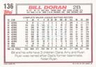 1992 Topps Micro #136 Bill Doran Back