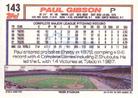 1992 Topps Micro #143 Paul Gibson Back
