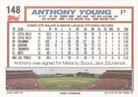 1992 Topps Micro #148 Anthony Young Back