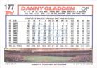 1992 Topps Micro #177 Danny Gladden Back