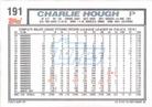 1992 Topps Micro #191 Charlie Hough Back