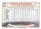1992 Topps Micro #193 Omar Olivares Back