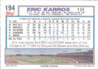 1992 Topps Micro #194 Eric Karros Back