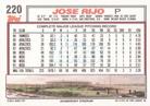 1992 Topps Micro #220 Jose Rijo Back