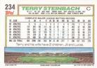 1992 Topps Micro #234 Terry Steinbach Back