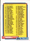 1992 Topps Micro #264 Checklist 2 of 6 Front